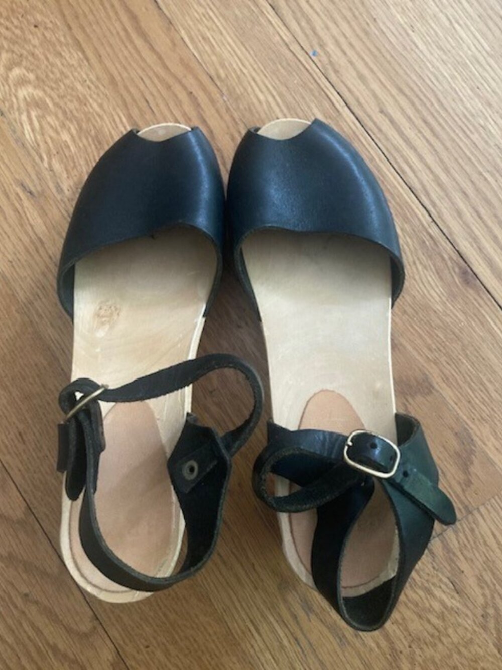 Bryr Rachel Peer-Toe High Heel Clog in Black, Size 39